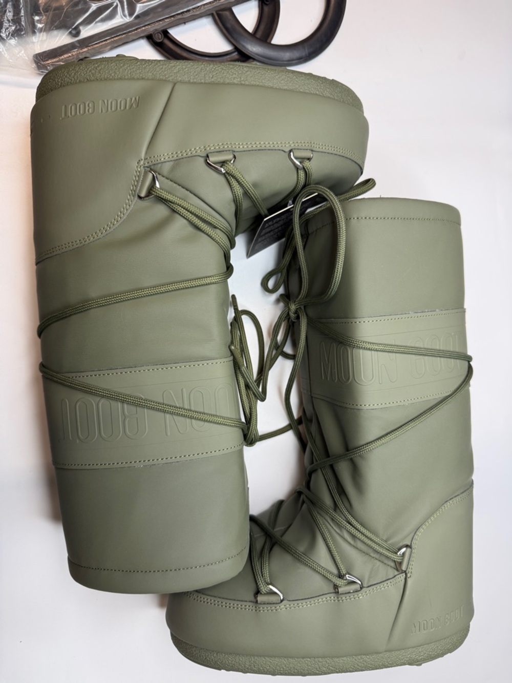 Moon Boot Icon Rubber Khaki Boots - Lace Up Boots- EU 35/38 - Picture 7 of 11